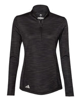 Adidas A476 Women's Lightweight Mélange Quarter-Zip Pullover #color_Black Melange