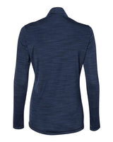 Adidas A476 Women's Lightweight Mélange Quarter-Zip Pullover #color_Collegiate Navy Melange