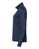 Adidas A476 Women's Lightweight Mélange Quarter-Zip Pullover #color_Collegiate Navy Melange