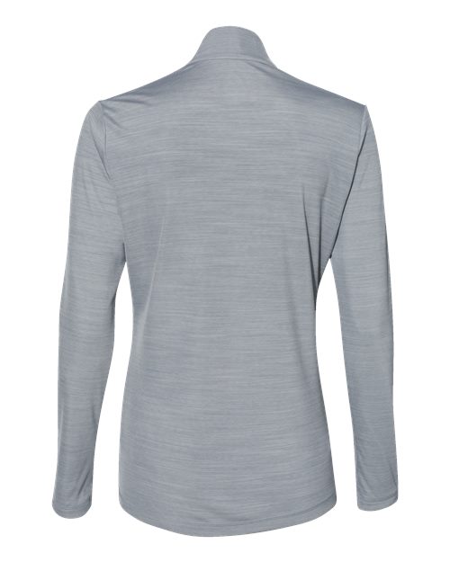 Adidas A476 Women's Lightweight Mélange Quarter-Zip Pullover #color_Mid Grey Melange