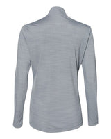 Adidas A476 Women's Lightweight Mélange Quarter-Zip Pullover #color_Mid Grey Melange