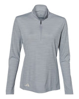 Adidas A476 Women's Lightweight Mélange Quarter-Zip Pullover #color_Mid Grey Melange