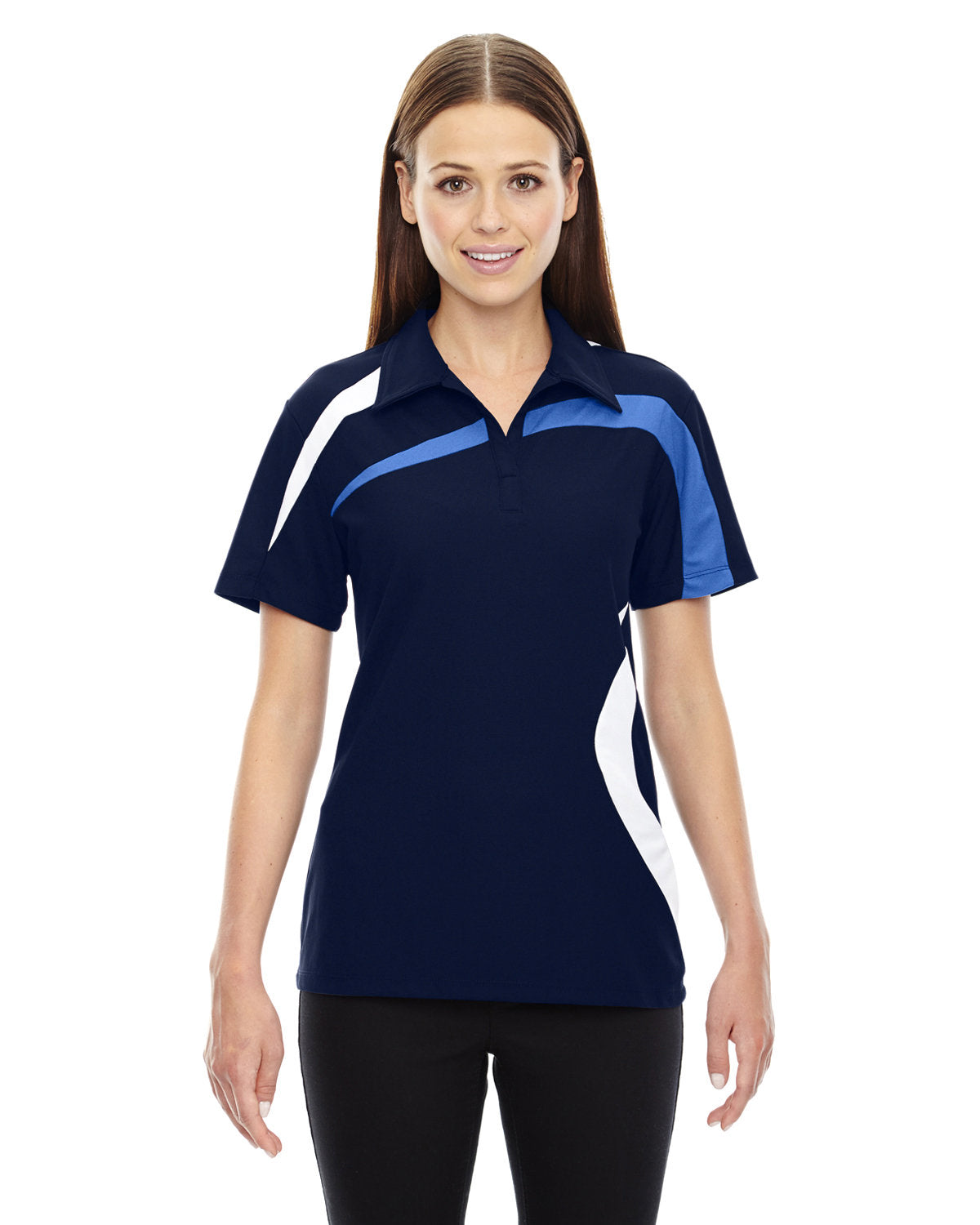 North End 78645 Ladies' Impact Performance Polyester Piqu Colorblock Polo