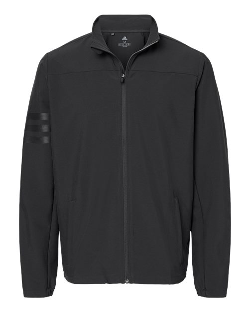Adidas A267 3-Stripes Full-Zip Jacket #color_Black/ Black