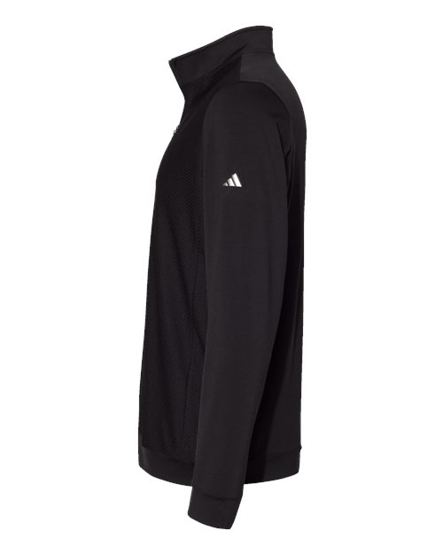 Adidas A295 Performance Textured Quarter-Zip Pullover #color_Black