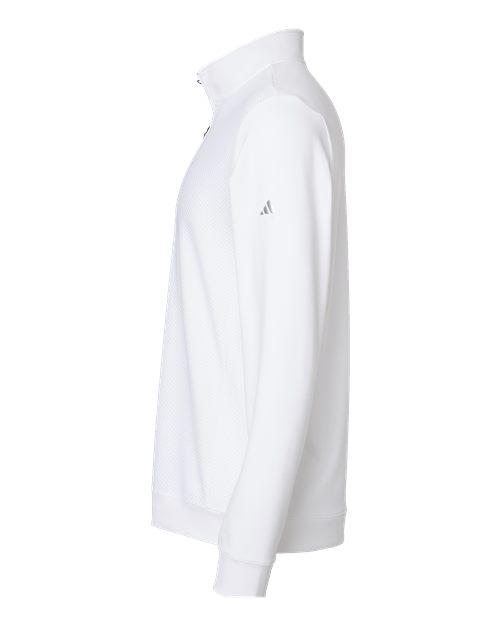 Adidas A295 Performance Textured Quarter-Zip Pullover #color_White