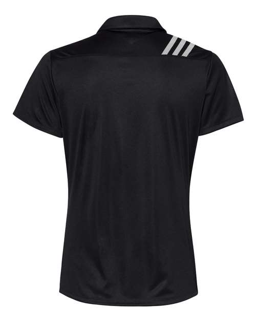 Adidas A325 Women's 3-Stripes Shoulder Polo #color_Black/ White