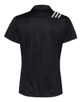 Adidas A325 Women's 3-Stripes Shoulder Polo #color_Black/ White