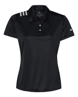 Adidas A325 Women's 3-Stripes Shoulder Polo #color_Black/ White