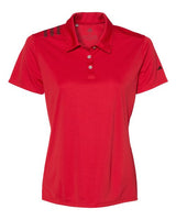 Adidas A325 Women's 3-Stripes Shoulder Polo #color_Collegiate Red/ Black