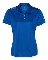 Adidas A325 Women's 3-Stripes Shoulder Polo #color_Collegiate Royal/ Grey Three