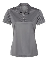 Adidas A325 Women's 3-Stripes Shoulder Polo #color_Grey Five/ Black