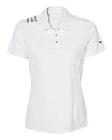 Adidas A325 Women's 3-Stripes Shoulder Polo #color_White/ Black