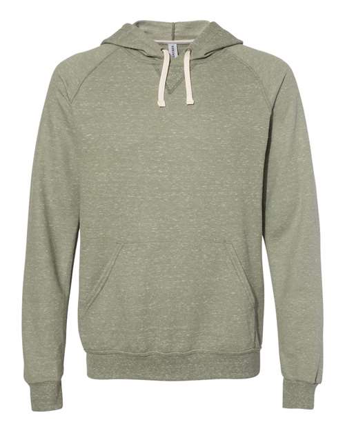 Jerzees 90MR Adult Snow Heather Raglan Hooded Sweatshirt #color_MLTRY GRN SNW HT