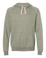 Jerzees 90MR Adult Snow Heather Raglan Hooded Sweatshirt #color_MLTRY GRN SNW HT