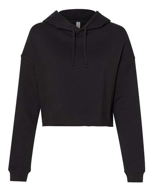 Independent Trading Co. AFX64CRP Women’s Lightweight Crop Hooded Sweatshirt #color_Black