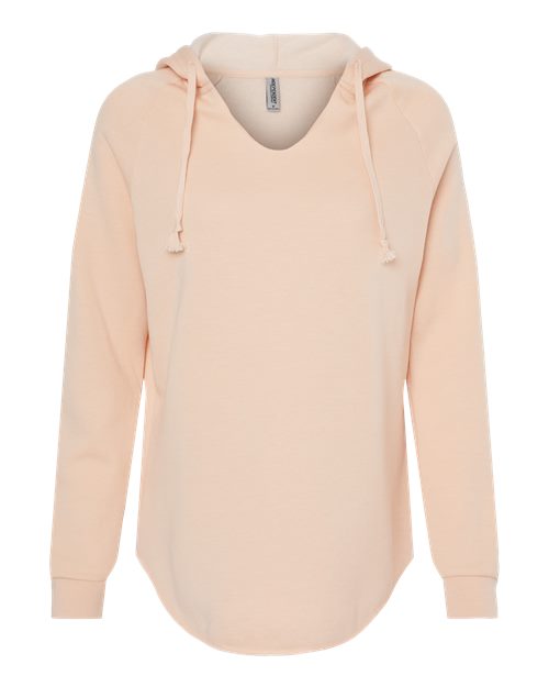 Independent Trading Co. PRM2500 Women’s Lightweight California Wave Wash Hooded Sweatshirt #color_Blush