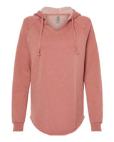 Independent Trading Co. PRM2500 Women’s Lightweight California Wave Wash Hooded Sweatshirt #color_Dusty Rose