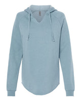 Independent Trading Co. PRM2500 Women’s Lightweight California Wave Wash Hooded Sweatshirt #color_Misty Blue