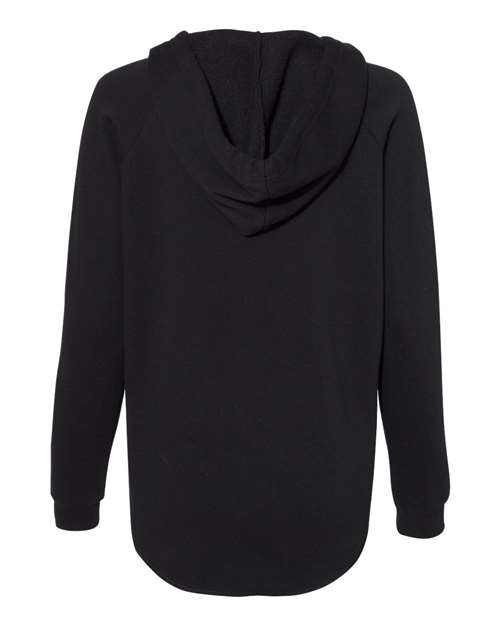 Independent Trading Co. PRM2500 Women’s Lightweight California Wave Wash Hooded Sweatshirt #color_Black