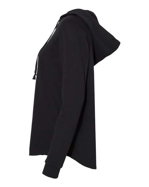 Independent Trading Co. PRM2500 Women’s Lightweight California Wave Wash Hooded Sweatshirt #color_Black
