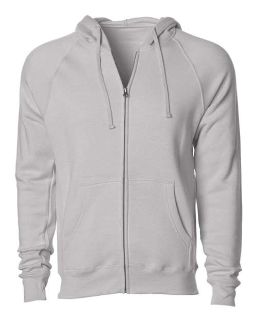 Independent Trading Co. PRM33SBZ Special Blend Raglan Full-Zip Hooded Sweatshirt #color_Stone Heather