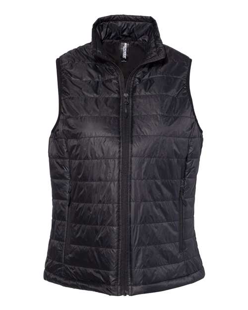 Independent Trading Co. EXP220PFV Women's Puffer Vest #color_Black