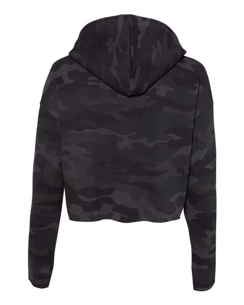 Independent Trading Co. AFX64CRP Women’s Lightweight Crop Hooded Sweatshirt #color_Black Camo