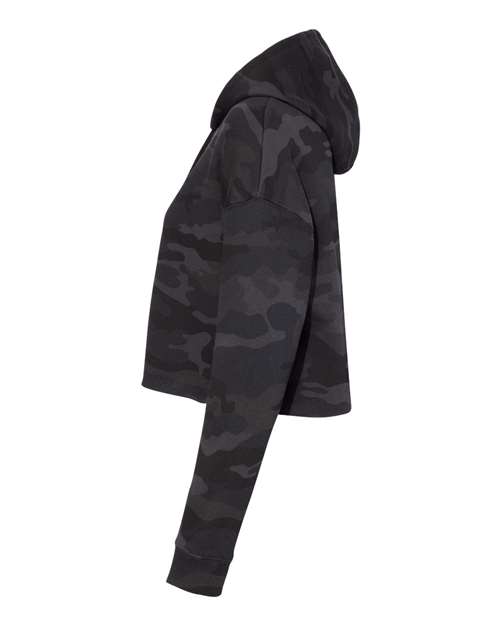 Independent Trading Co. AFX64CRP Women’s Lightweight Crop Hooded Sweatshirt #color_Black Camo