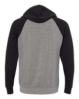 Independent Trading Co. PRM33SBP Special Blend Raglan Hooded Sweatshirt #color_Nickel Heather/ Black