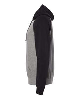 Independent Trading Co. PRM33SBP Special Blend Raglan Hooded Sweatshirt #color_Nickel Heather/ Black
