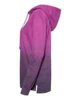 MV Sport W20185 Women's French Terry Ombré Hooded Sweatshirt #color_Dragonfruit/ Navy