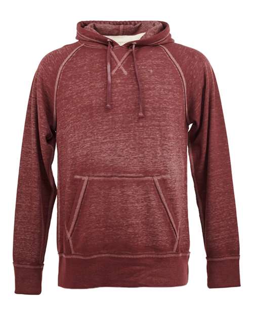 J America JA8915 Adult Vintage Zen Fleece Pullover Hooded Sweatshirt #color_TWISTED BORDEAUX