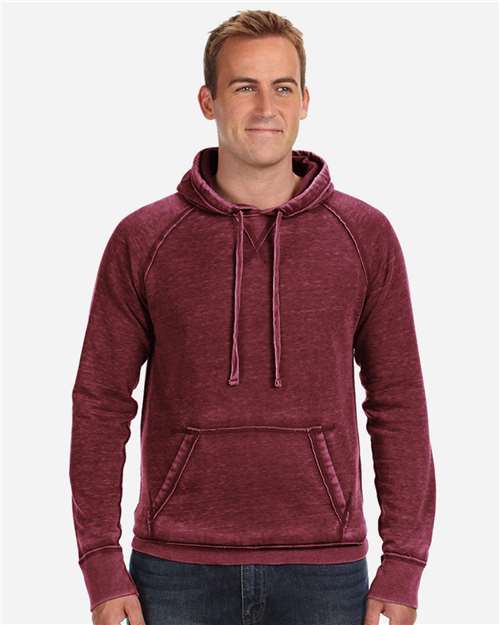 J America JA8915 Adult Vintage Zen Fleece Pullover Hooded Sweatshirt #color_TWISTED BORDEAUX