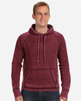 J America JA8915 Adult Vintage Zen Fleece Pullover Hooded Sweatshirt #color_TWISTED BORDEAUX