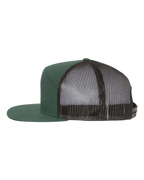 Richardson 168 Seven-Panel Trucker Cap #color_Dark Green/ Black