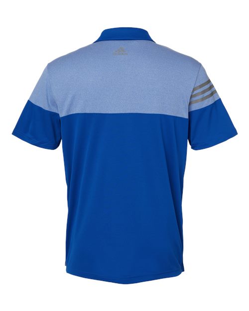 Adidas A213 Heathered 3-Stripes Colorblocked Polo #color_Collegiate Royal
