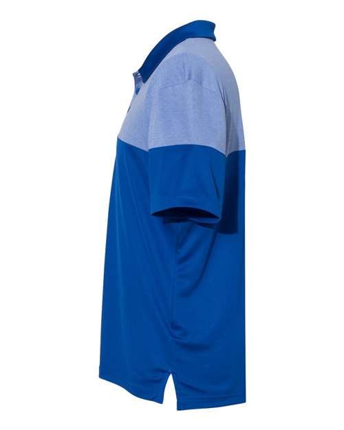 Adidas A213 Heathered 3-Stripes Colorblocked Polo #color_Collegiate Royal