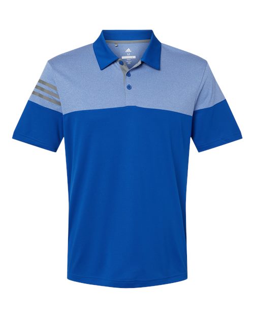 Adidas A213 Heathered 3-Stripes Colorblocked Polo #color_Collegiate Royal