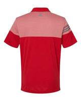 Adidas A213 Heathered 3-Stripes Colorblocked Polo #color_Power Red