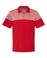 Adidas A213 Heathered 3-Stripes Colorblocked Polo #color_Power Red