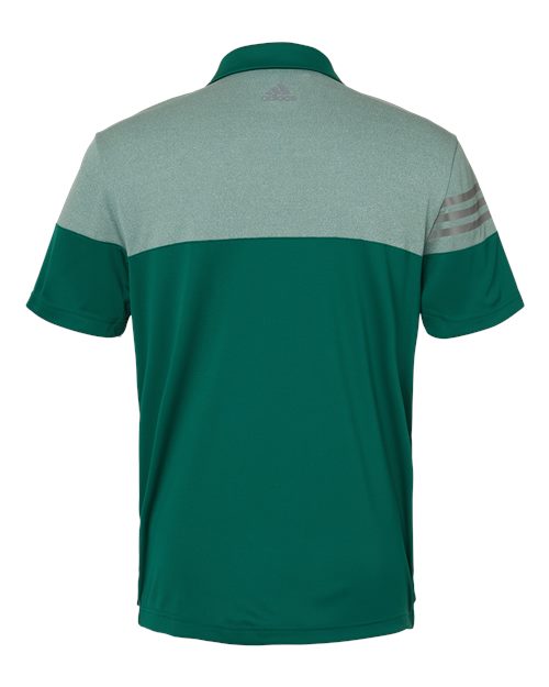 Adidas A213 Heathered 3-Stripes Colorblocked Polo #color_Collegiate Green