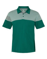 Adidas A213 Heathered 3-Stripes Colorblocked Polo #color_Collegiate Green