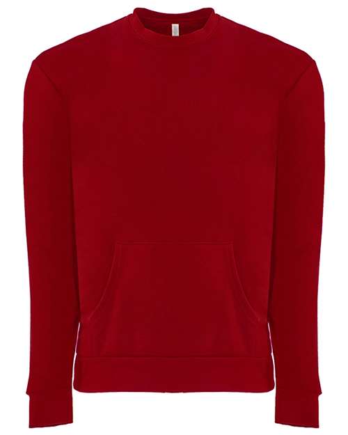 Next Level 9001 Unisex Long Sleeve Crew with Pocket #color_RED