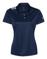 Adidas A325 Women's 3-Stripes Shoulder Polo #color_Collegiate Navy/ White