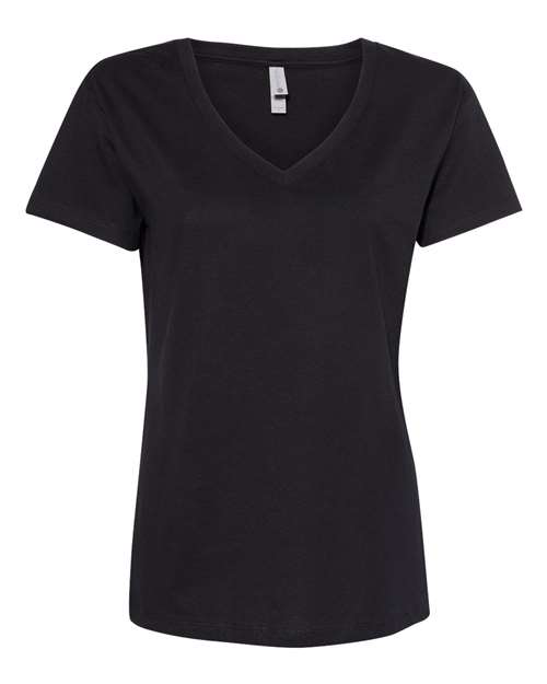 Next Level 3940 Ladies' Relaxed V-Neck T-Shirt #color_BLACK
