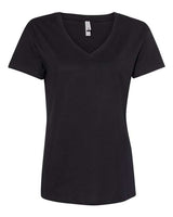 Next Level 3940 Ladies' Relaxed V-Neck T-Shirt #color_BLACK