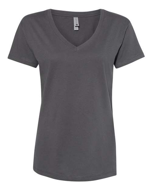 Next Level 3940 Ladies' Relaxed V-Neck T-Shirt #color_HEAVY METAL