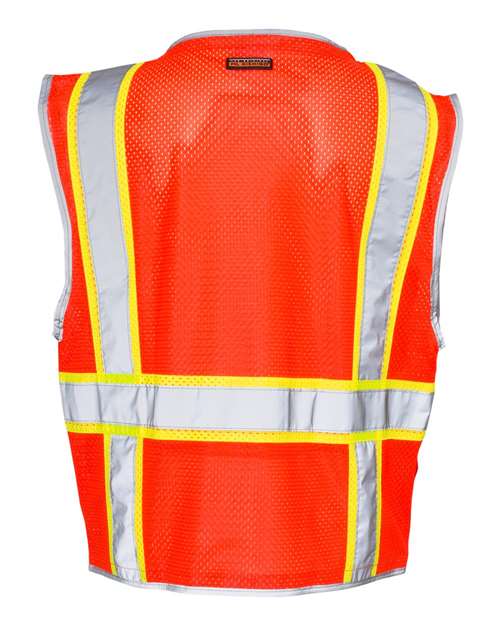 Kishigo 1510-1511 Premium Brilliant Series Heavy-Duty Class 2 Vest #color_Fluorescent Red (1710)