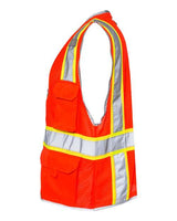 Kishigo 1510-1511 Premium Brilliant Series Heavy-Duty Class 2 Vest #color_Fluorescent Red (1710)